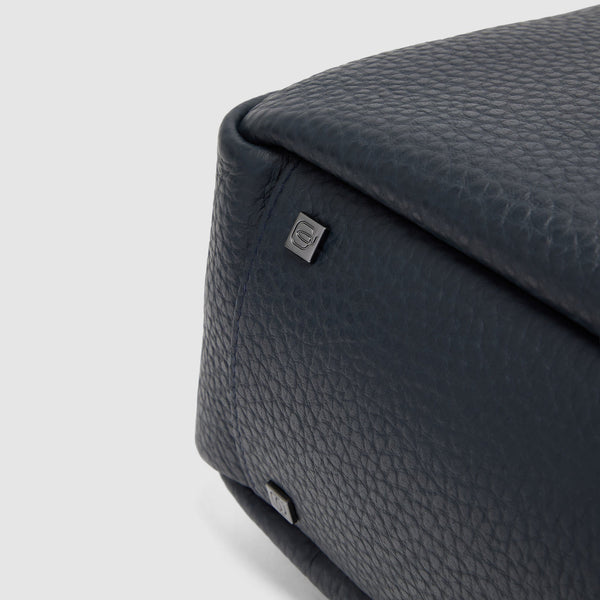 Men's Leather Briefcase with Trolley Strap - 10