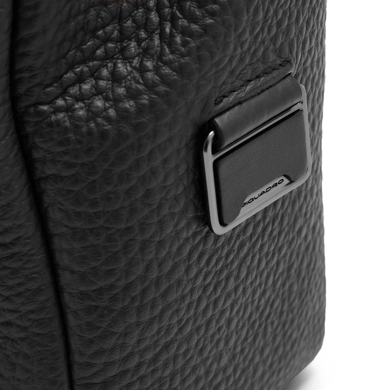 Men's Leather Briefcase with Trolley Strap