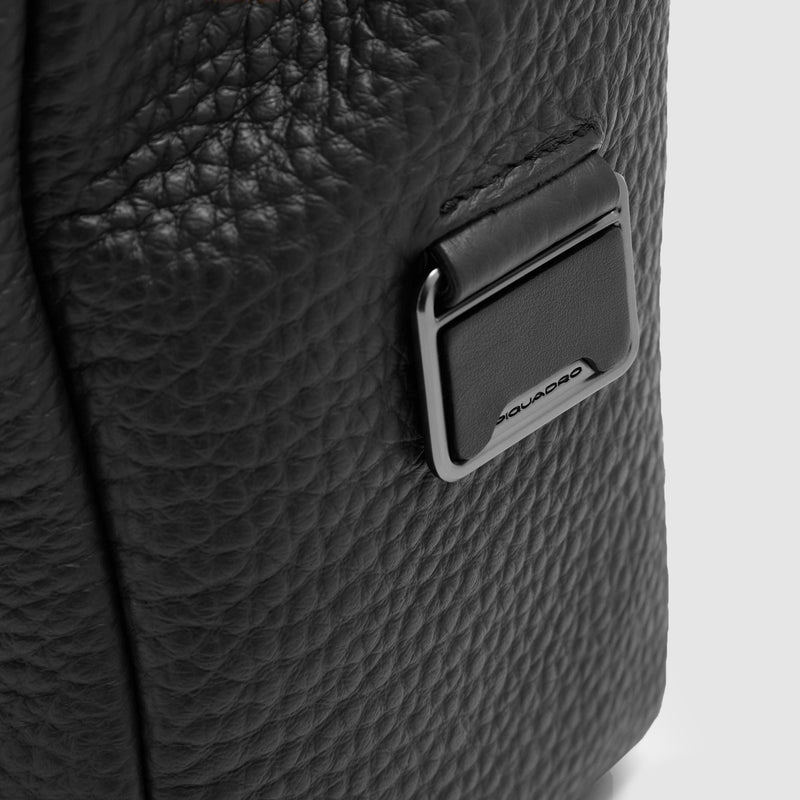 Men's Leather Briefcase with Trolley Strap