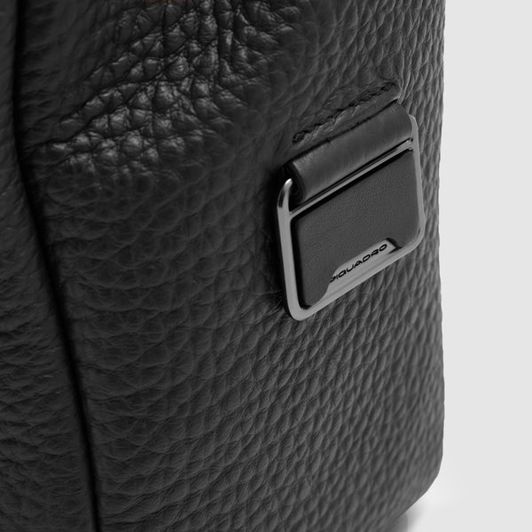 Men's Leather Briefcase with Trolley Strap - 4