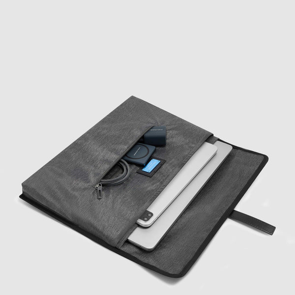 Men's Leather Briefcase with Trolley Strap - 7