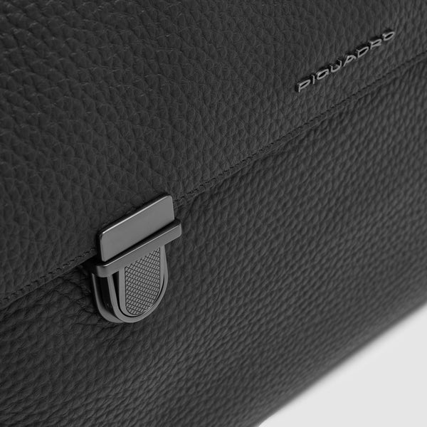 Men's Leather Briefcase with Trolley Strap - 8