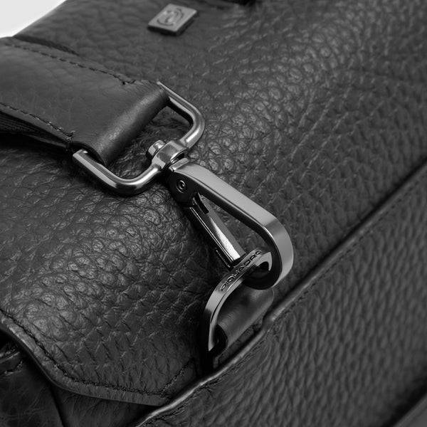 Men's Leather Briefcase with Trolley Strap - 10