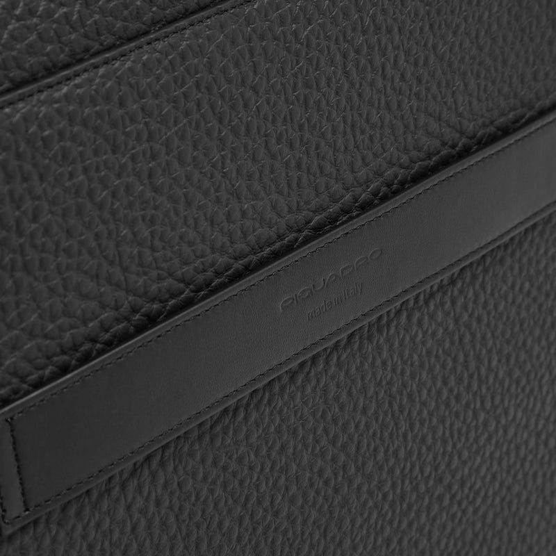 Men's Leather Briefcase with Trolley Strap