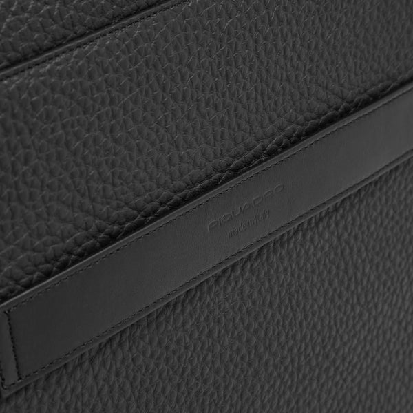Men's Leather Briefcase with Trolley Strap - 11