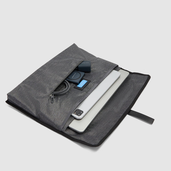 Men's Leather Briefcase with Trolley Strap - 7