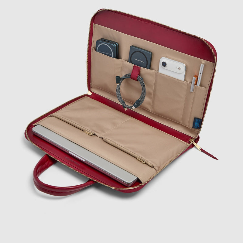 Pasta para portátil 14" em pele com bolso para rato Blue Square