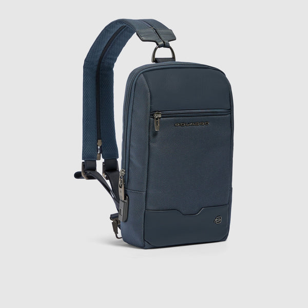 Men's Sling Bag with Fingerprint Lock & RFID Protection - Blue - photo 2