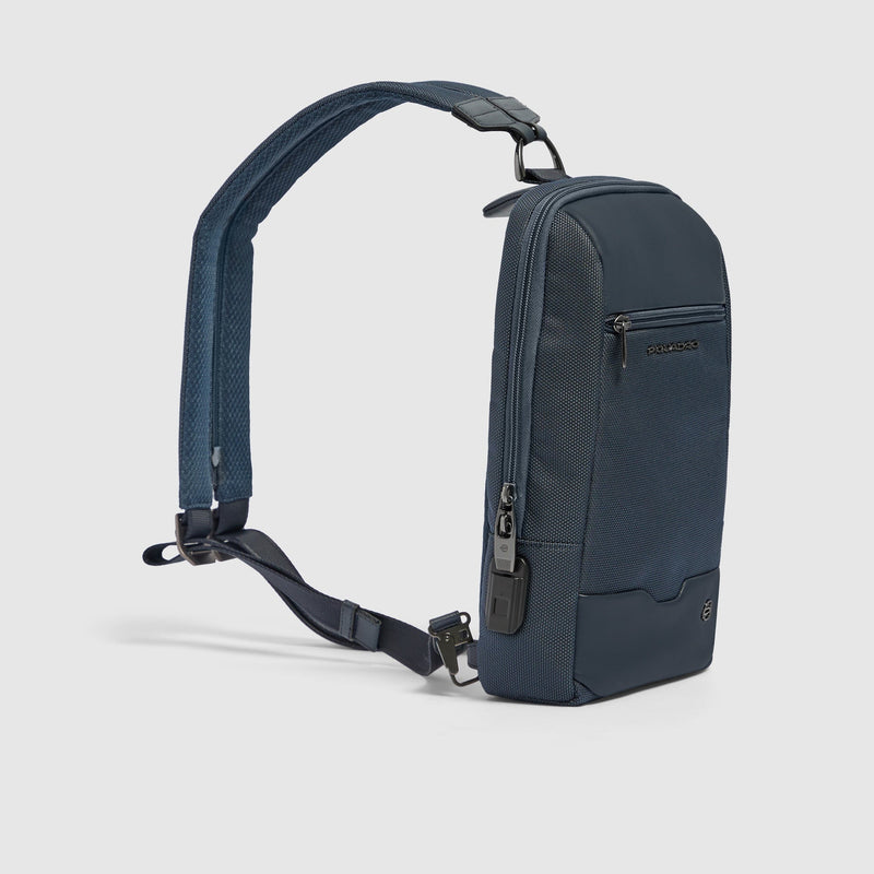 Men's Sling Bag with Fingerprint Lock & RFID Protection - Blue - photo 3