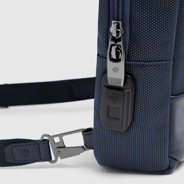 Men's Sling Bag with Fingerprint Lock & RFID Protection - Blue - photo 6