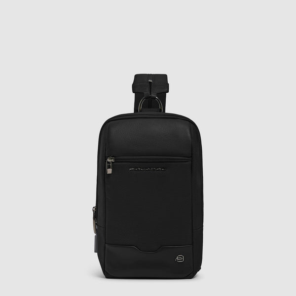 Men's Sling Bag with Fingerprint Lock & RFID Protection - Black