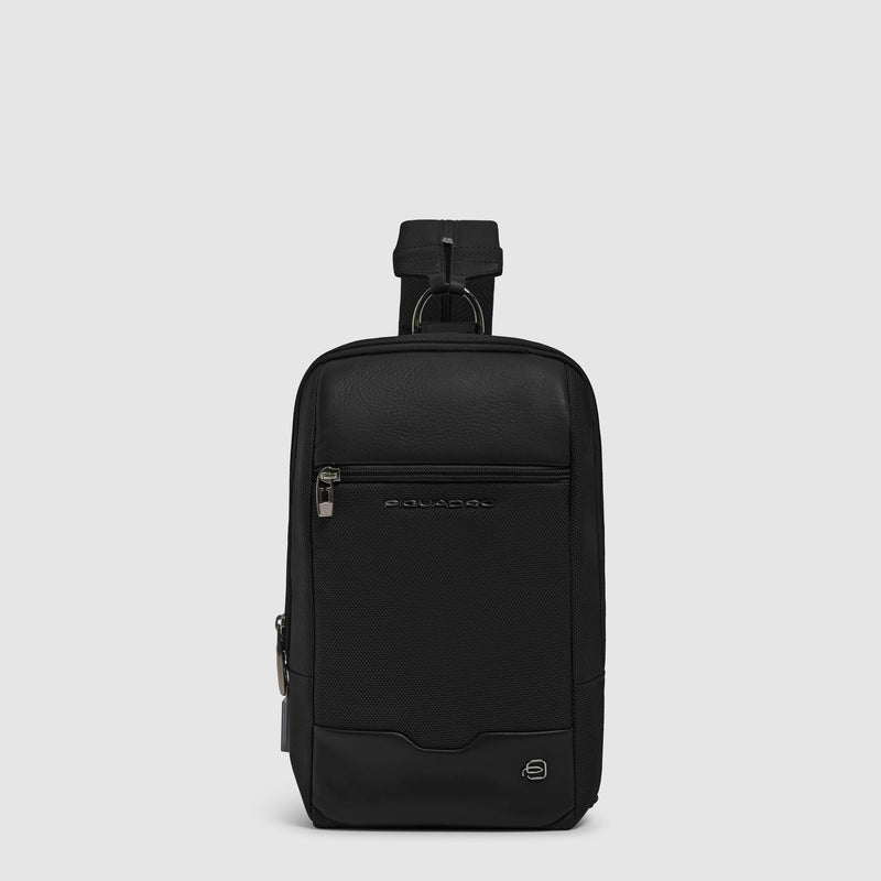 Men's Sling Bag with Fingerprint Lock & RFID Protection - Black