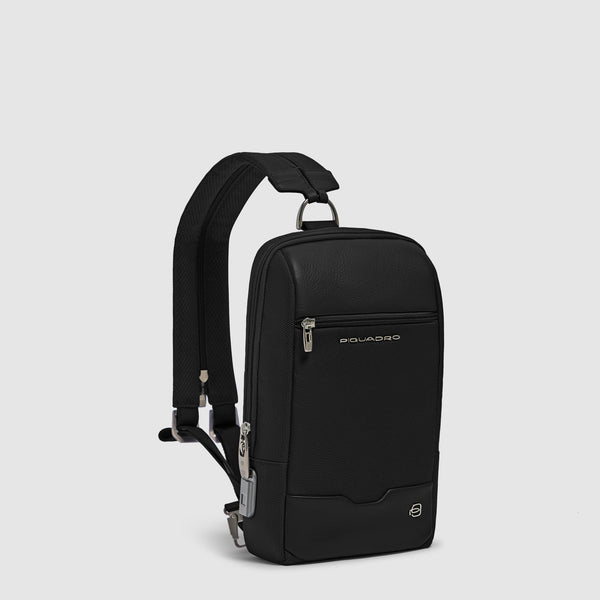 Men's Sling Bag with Fingerprint Lock & RFID Protection - Black - photo 2
