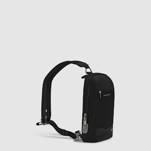 Men's Sling Bag with Fingerprint Lock & RFID Protection - Black - photo 3