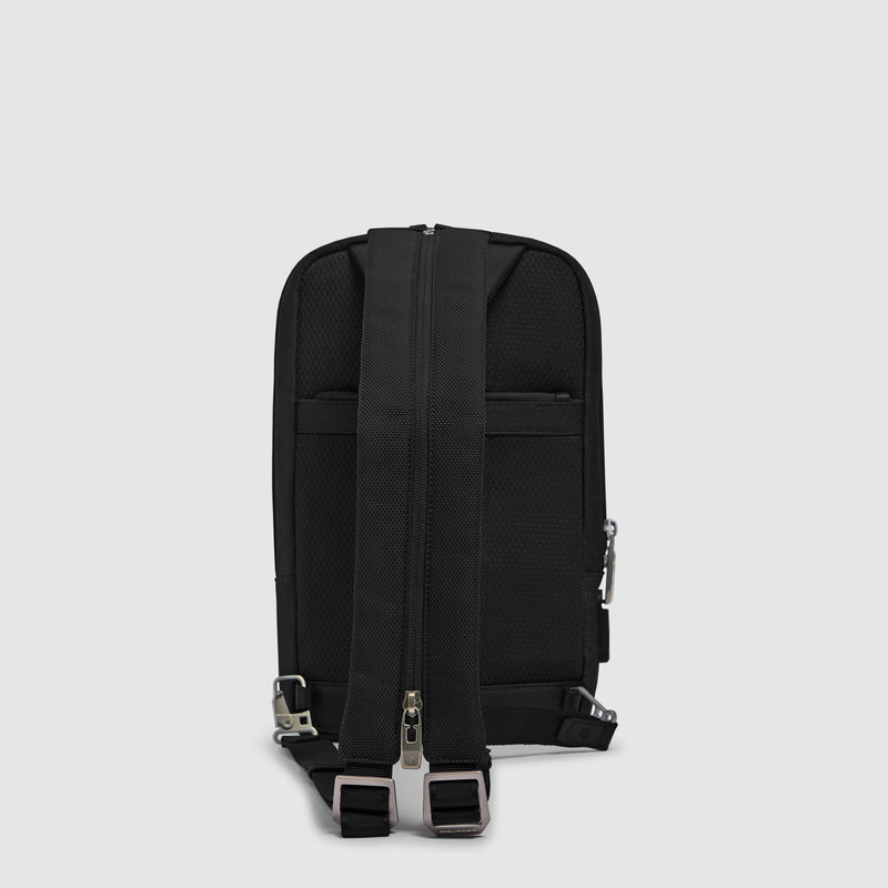 Men's Sling Bag with Fingerprint Lock & RFID Protection - Black - photo 4