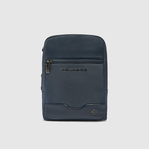 iPad® mini Crossbody Bag in Recycled Fabric & Leather - Blue