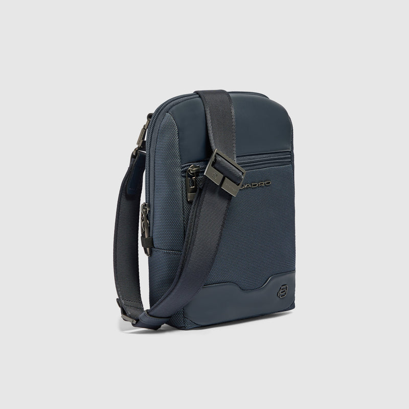 iPad® mini Crossbody Bag in Recycled Fabric & Leather - Blue - photo 2