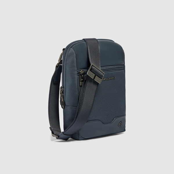 iPad® mini Crossbody Bag in Recycled Fabric & Leather - Blue - photo 2