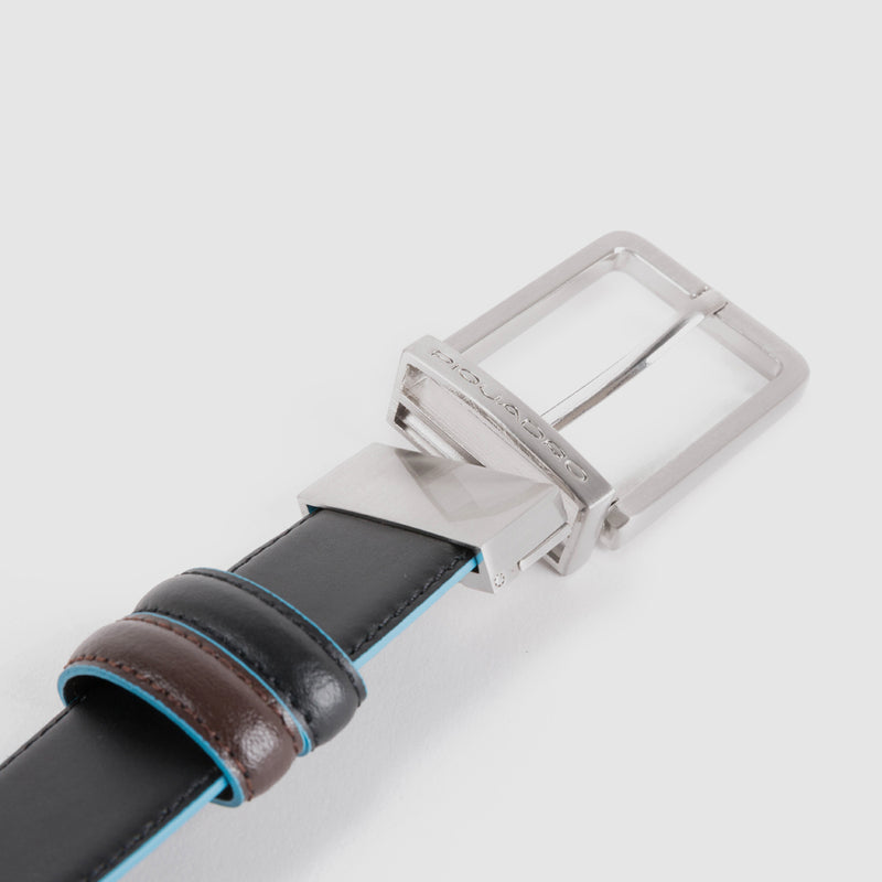 Reversible men's leather belt