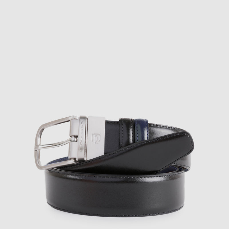 Men’s leather belt with prong buckle