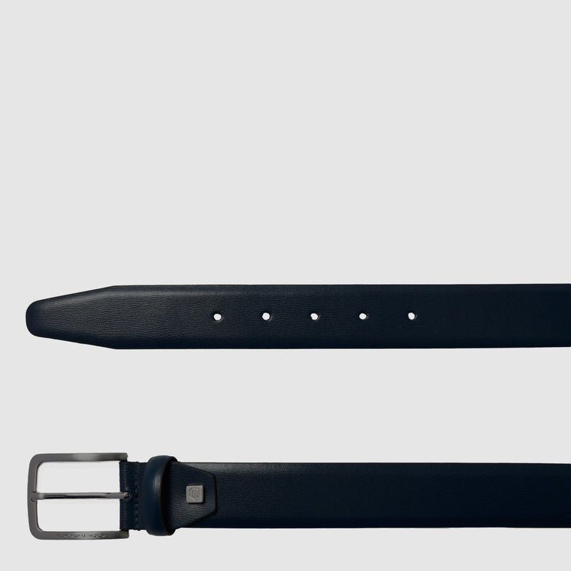 Men's Full-Grain Leather Belt with Prong Buckle - 8