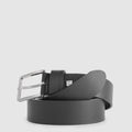 Men's Leather Belt with Prong Buckle