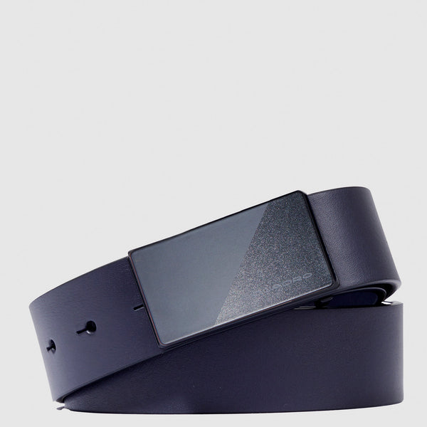Men’s leather belt with plaque buckle - 1