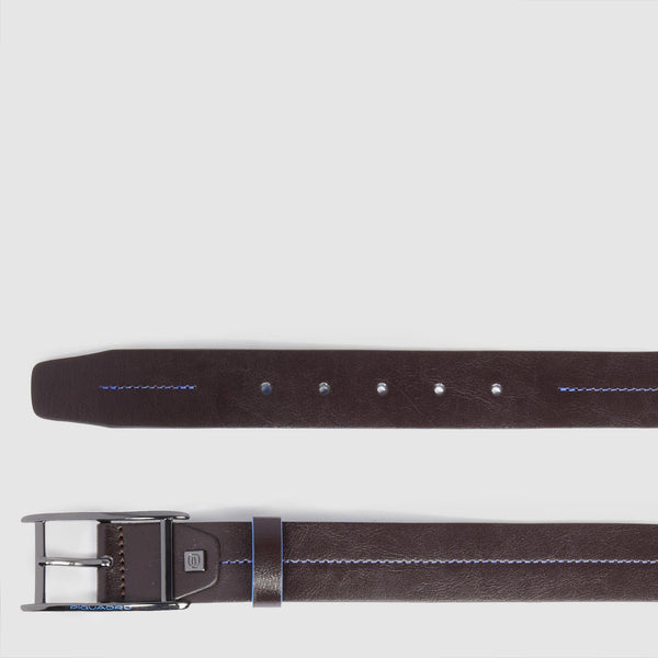 Men’s leather belt with prong buckle