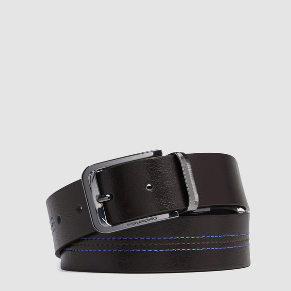 Reversible men's leather belt