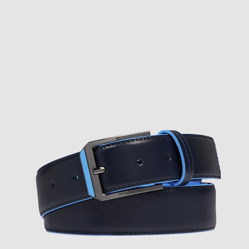 Made in Italy Leather Belt for Men with Prong Buckle - 1