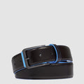 Made in Italy Leather Belt for Men with Prong Buckle