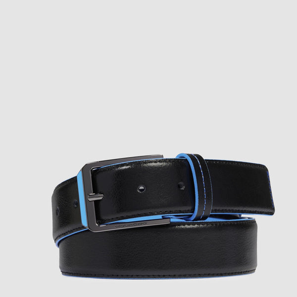 Men’s leather belt with prong buckle