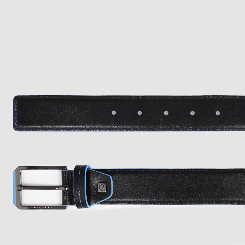 Made in Italy Leather Belt for Men with Prong Buckle
