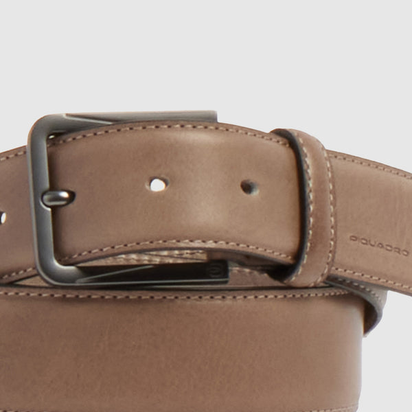 Italian-Made Men's Leather Belt with Prong Buckle - 3