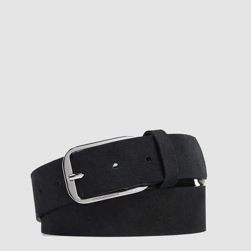 Men’s suede belt with prong buckle