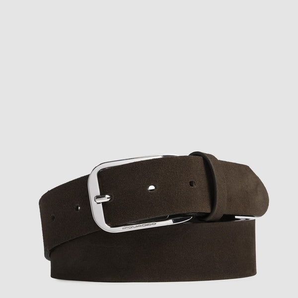Men’s suede belt with prong buckle