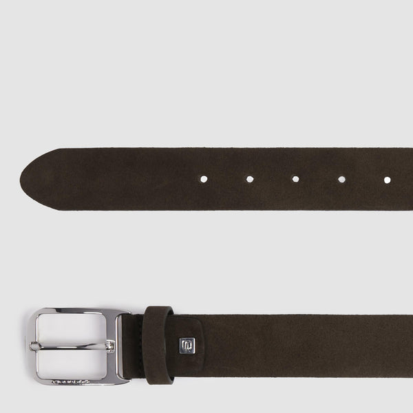 Men’s suede belt with prong buckle