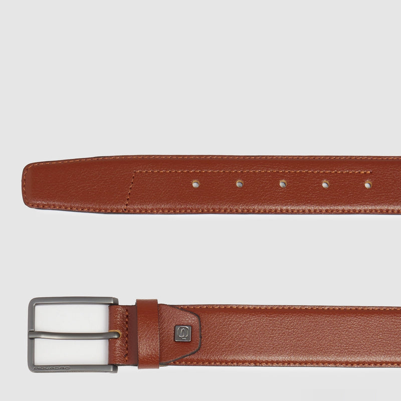 Men's Leather Belt with Prong Buckle - 6