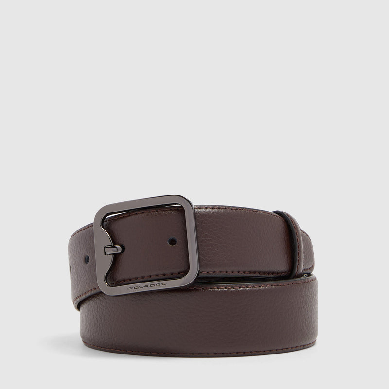 Cintura 35 mm in pelle con fibbia ad ardiglione