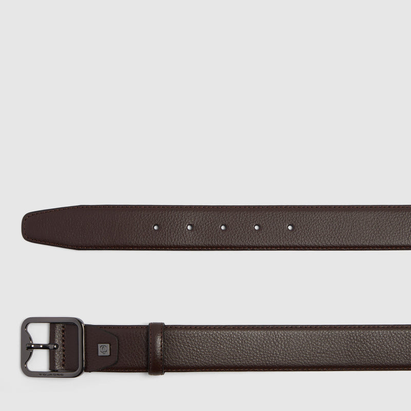 Cintura 35 mm in pelle con fibbia ad ardiglione
