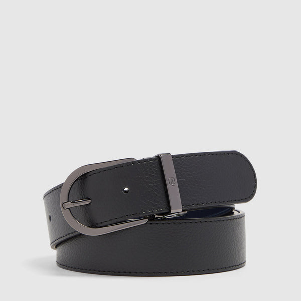 Men's Reversible Leather Belt with Pin Buckle - 1