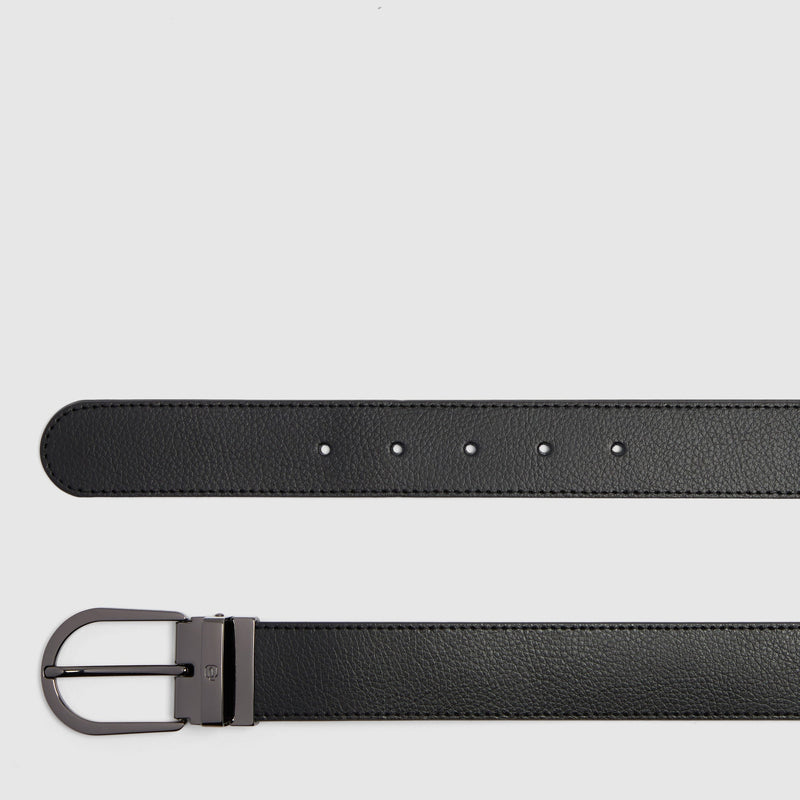 Men's Reversible Leather Belt with Pin Buckle