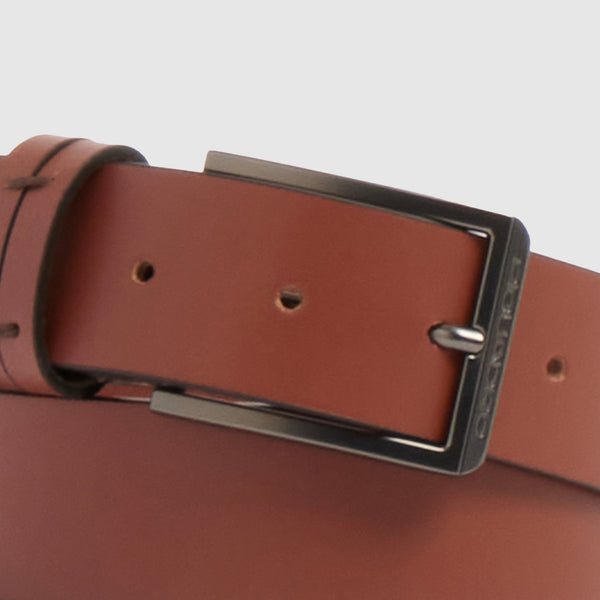 Men's 49.2-Inch Leather Belt with Prong Buckle - 3
