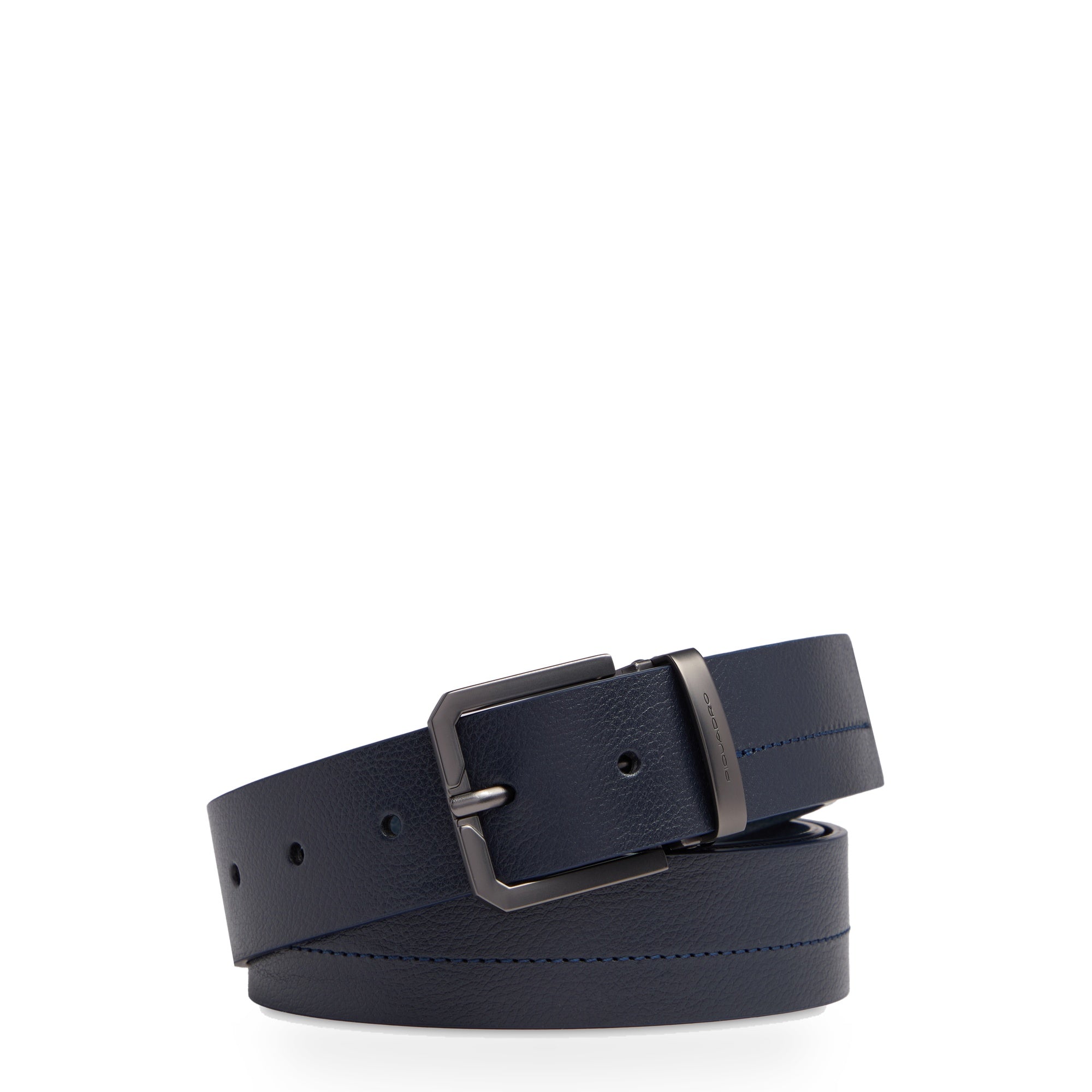 Made in Italy Men's Leather Belt with Prong Buckle – Russel - blue