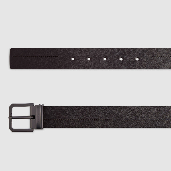 Made in Italy Men's Leather Belt with Prong Buckle – Russel - 2