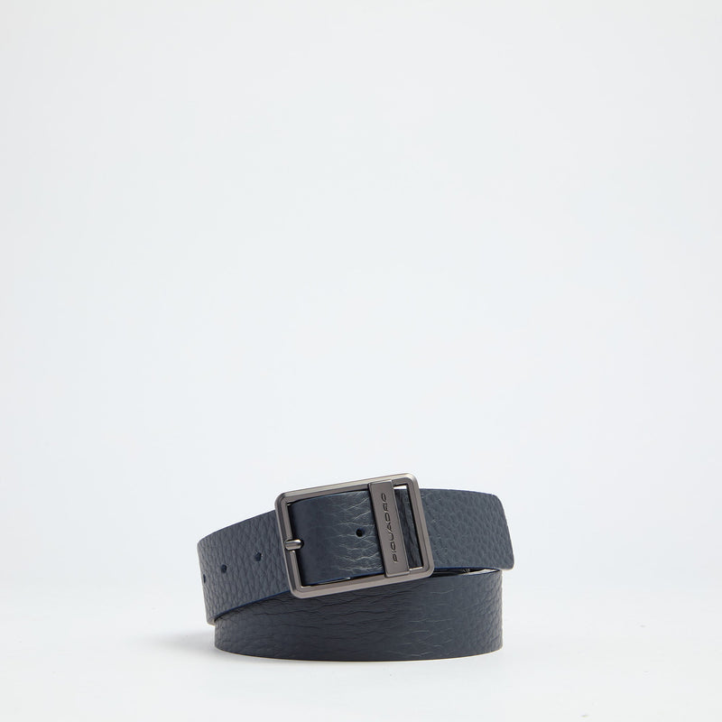 Ceinture homme en cuir avec boucle-ardillon - Bleu/Vert