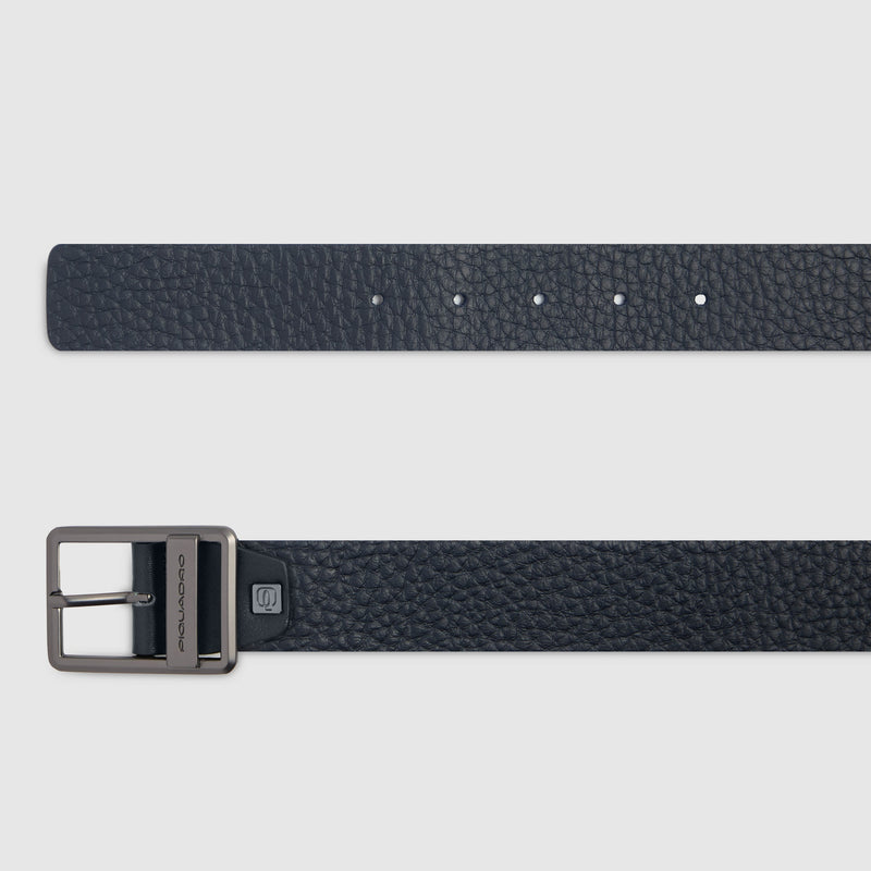 Men's Leather Belt with Prong Buckle