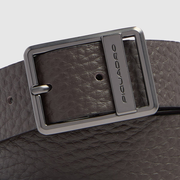 Men's Leather Belt with Prong Buckle - 3