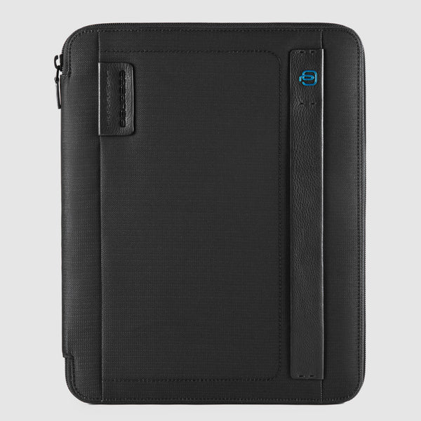 Slim notepad holder, A4 format, with zipper and pe