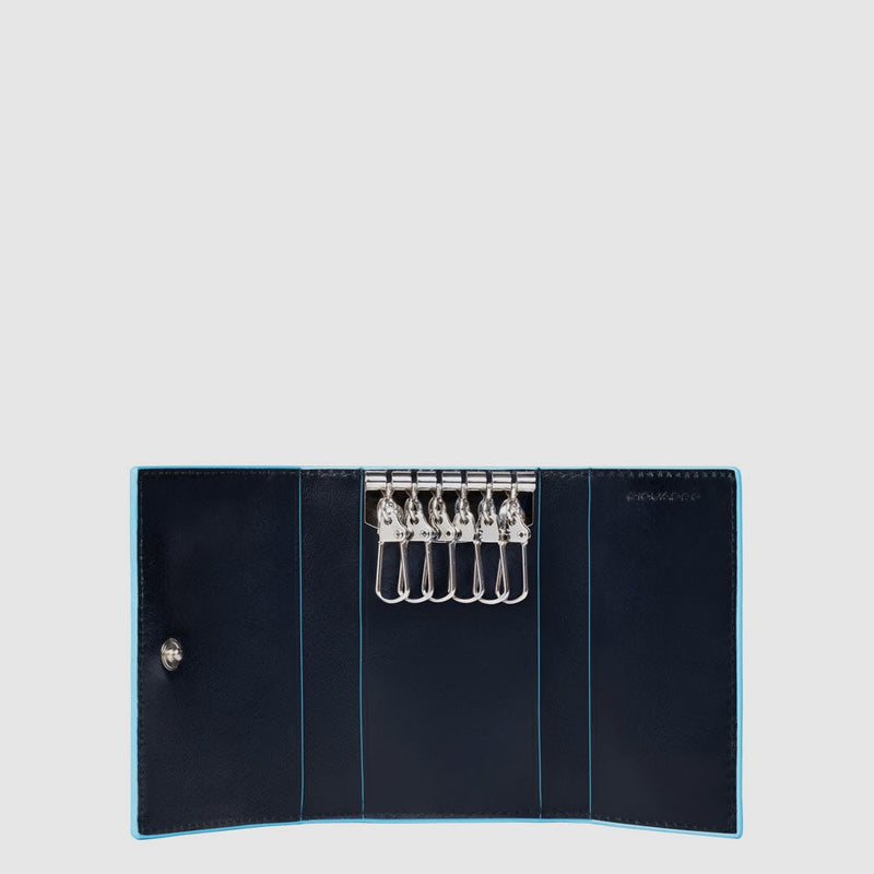 Leather key holder with six hooks
